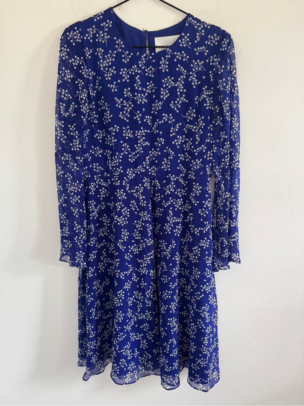 NEW L.K. Bennett Blue Silk Cecily Dress US 8 - Picture 2 of 5